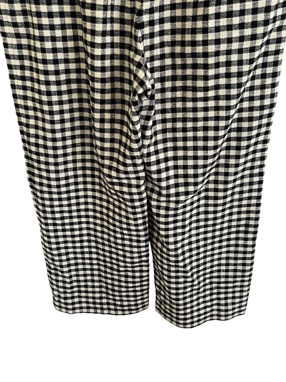 Sezane Martin Crop Trousers in Black and Ecru Gingham FR 44 / US 12